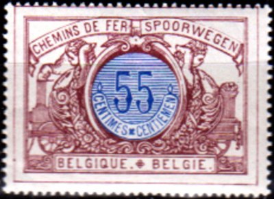 Timbre Belgique Yvert Chemin Fer 44