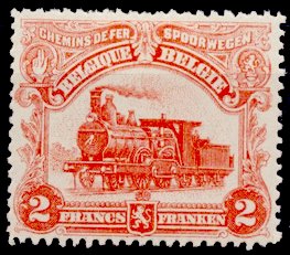 Timbre Belgique Yvert Chemin Fer 74