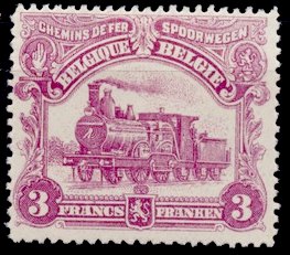 Timbre Belgique Yvert Chemin Fer 75