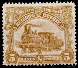 Timbre Belgique Yvert Chemin Fer 77