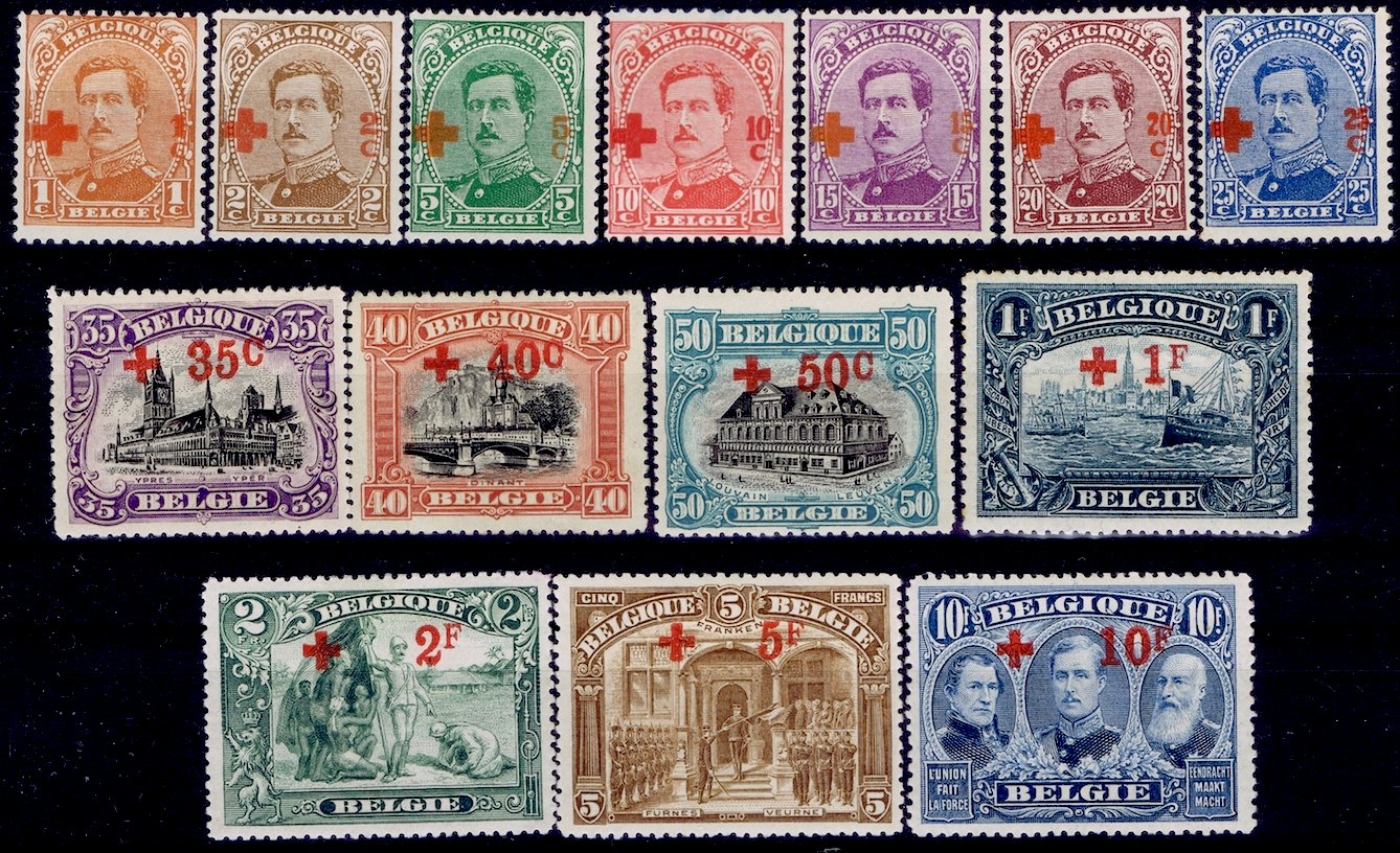 Timbre Belgique Yvert 150/163