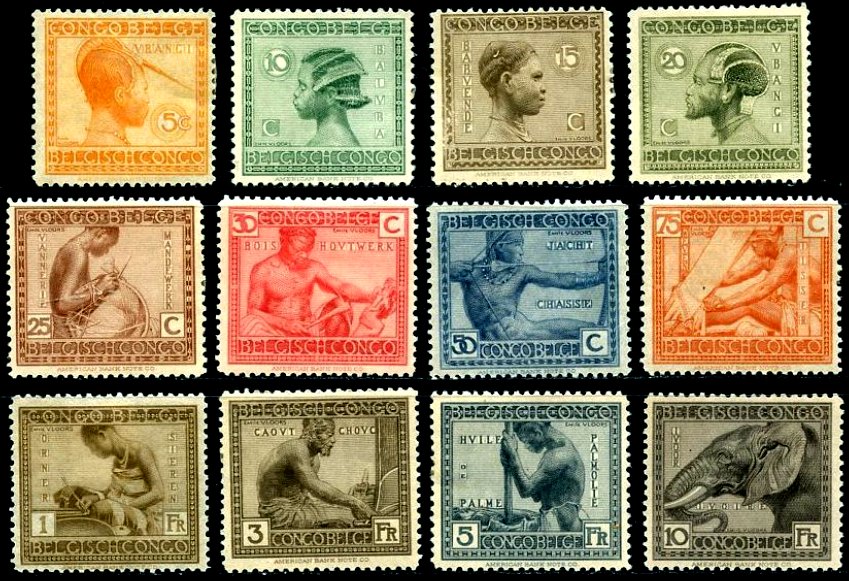 Timbre Congo Belge Yvert 106/117