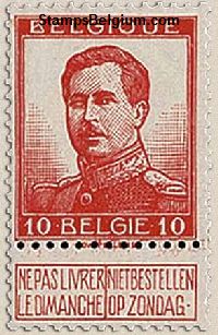 Timbre Belgique Yvert 118