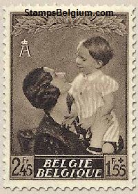 Timbre Belgique Yvert 454