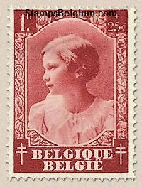 Timbre Belgique Yvert 463