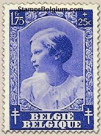 Timbre Belgique Yvert 464