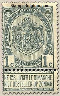 Timbre Belgique Yvert 53