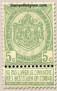 Timbre Belgique Yvert 56