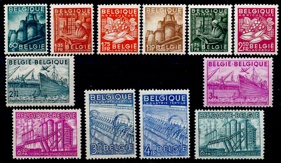 Timbre Belgique Yvert 761/772